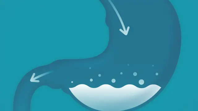 Ilustración estomacal con jugo gástrico