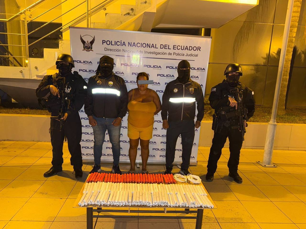 Encontraron los explosivos escondidos en cajas y detuvieron a la mujer que se encontraba en esa casa, a quien también confiscaron cinco ordenadores, tres teléfonos móviles y cuatro metros de mecha de seguridad blanca.