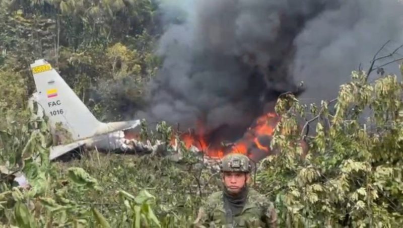 Avión militar se estrelló en Colombia