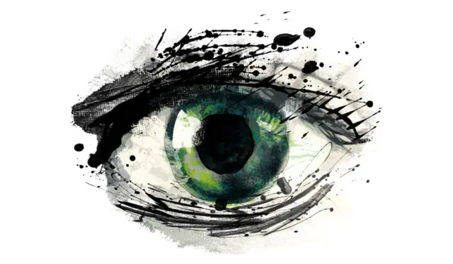 dibujo de ojos verdes
