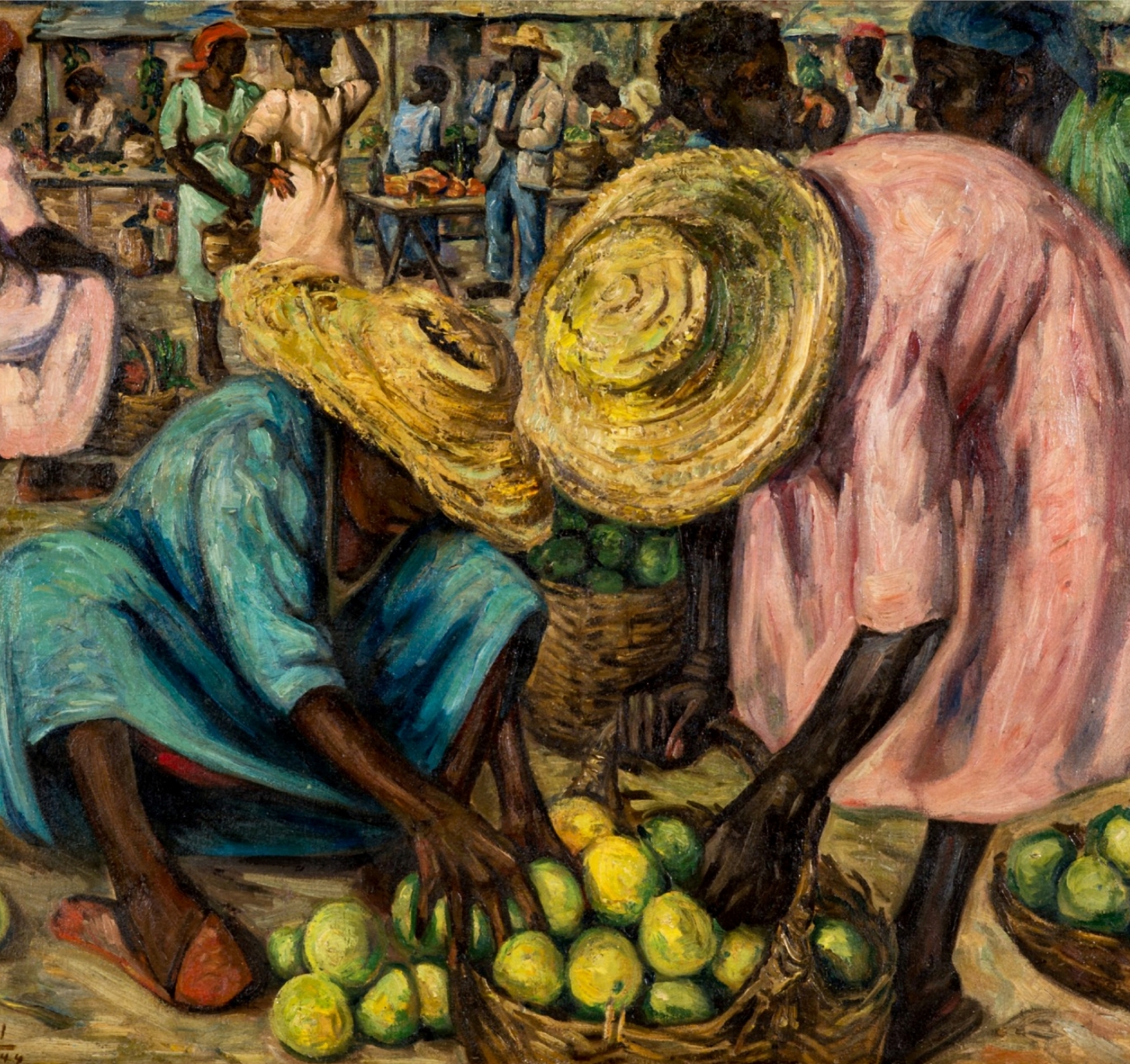 Celeste Woss y Gil. Mercado. Óleo sobre lienzo, 74x94cm, 1944. Colección del Museo de Arte Moderno.