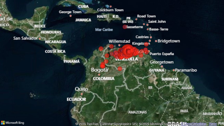 Los movimientos telúricos en Venezuela, desde el miércoles 24 de junio a la fecha. (Funvisis).