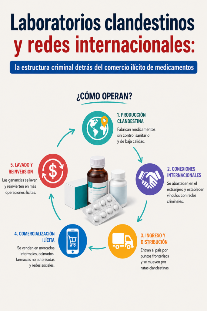 Laboratorios clandestinos y redes internacionales: la estructura criminal detrás del comercio ilícito de medicamentos