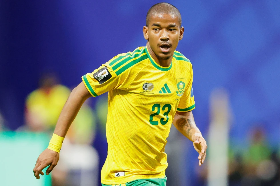 Jayden Adams, de la selección de Sudáfrica, juega un partido de la Copa Mundial contra la República Checa en Atlanta, el jueves 18 de junio de 2026 (Foto AP/Stew Milne, archivo)