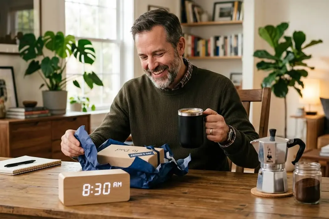 Un padre recibe regalos