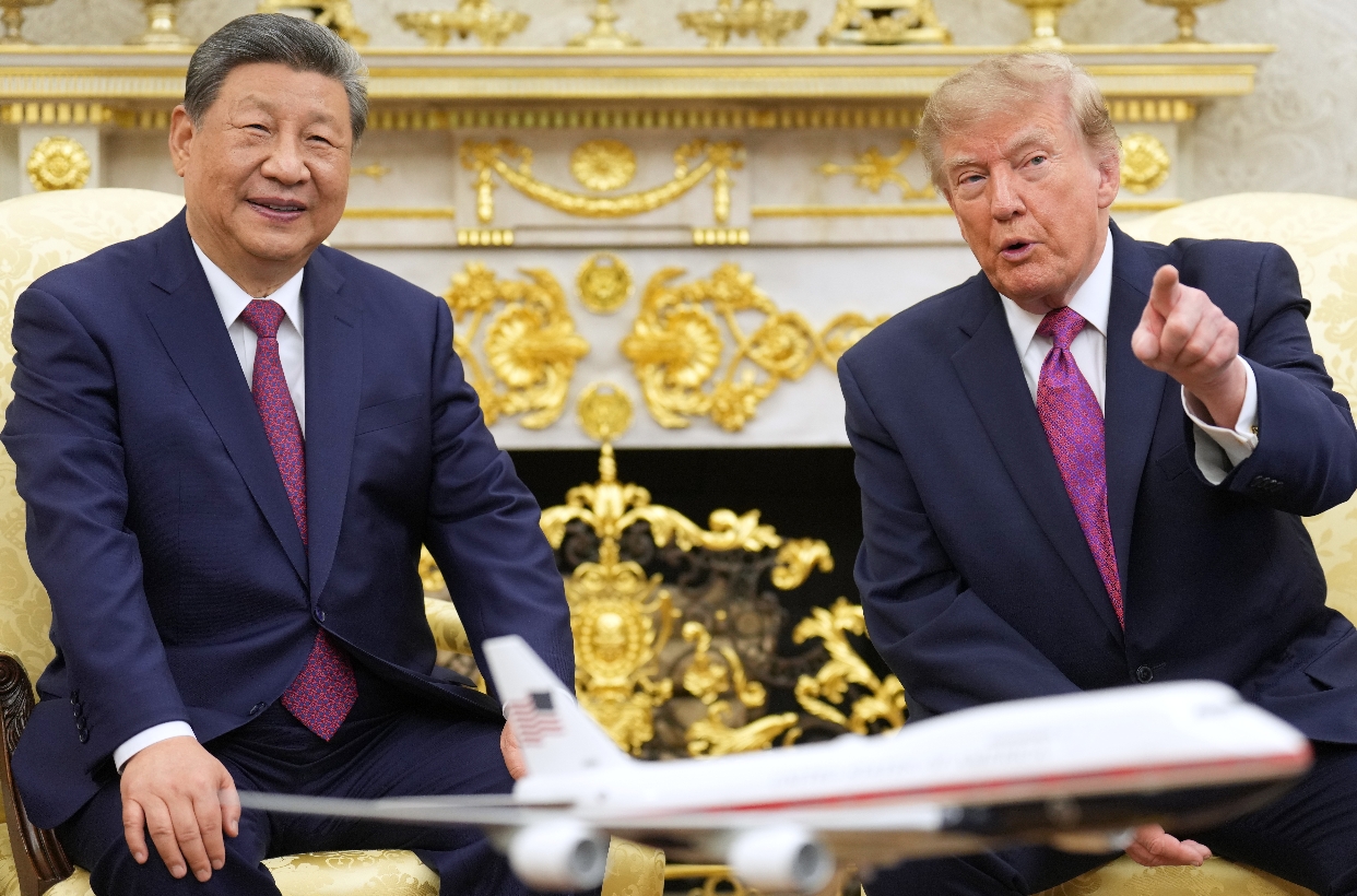 Los presidentes de China, Xi Jinping, y de EE.UU., Donald Trump, en la Casa Blanca.