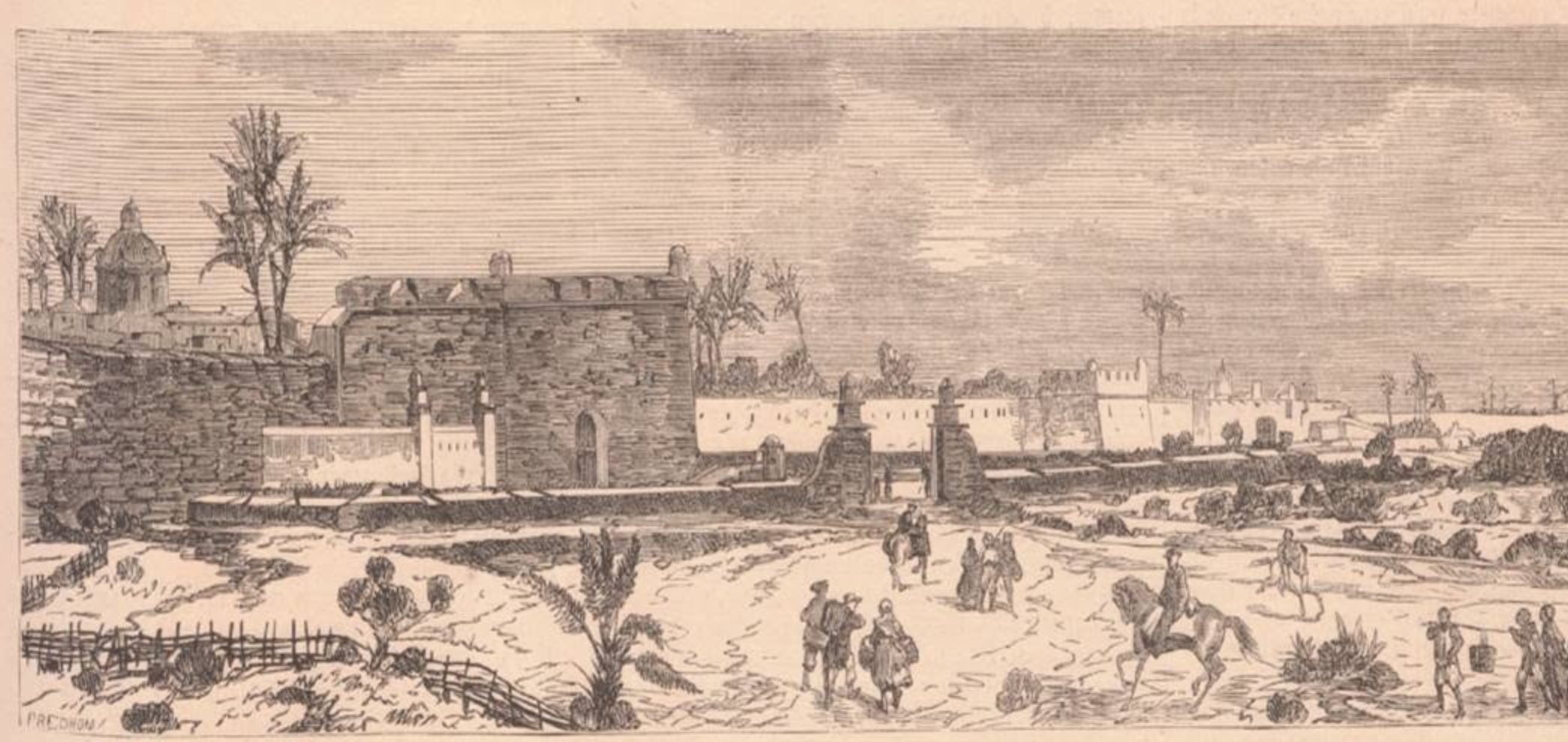 Así lucía la muralla de la Ciudad Colonial de Santo Domingo en 1861