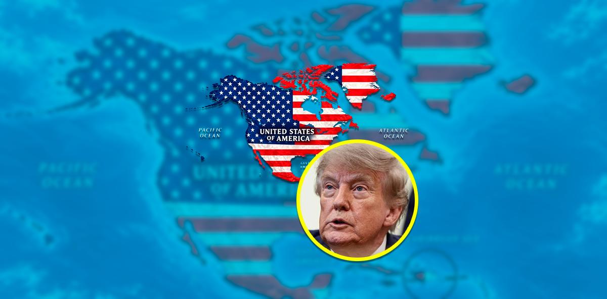 Donald Trump publicó un mapa del continente americano con la bandera de Estados Unidos