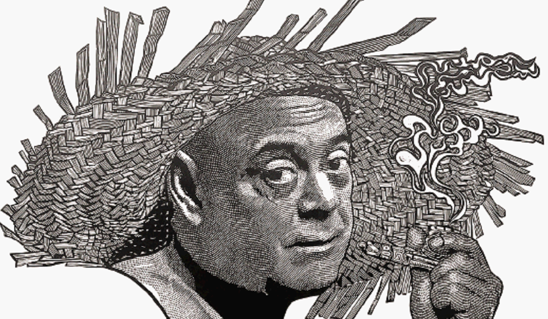 Álex Fernández. Viejo, mi querido viejo. Linografía sobre papel, 24x30 pulgadas, 2021.