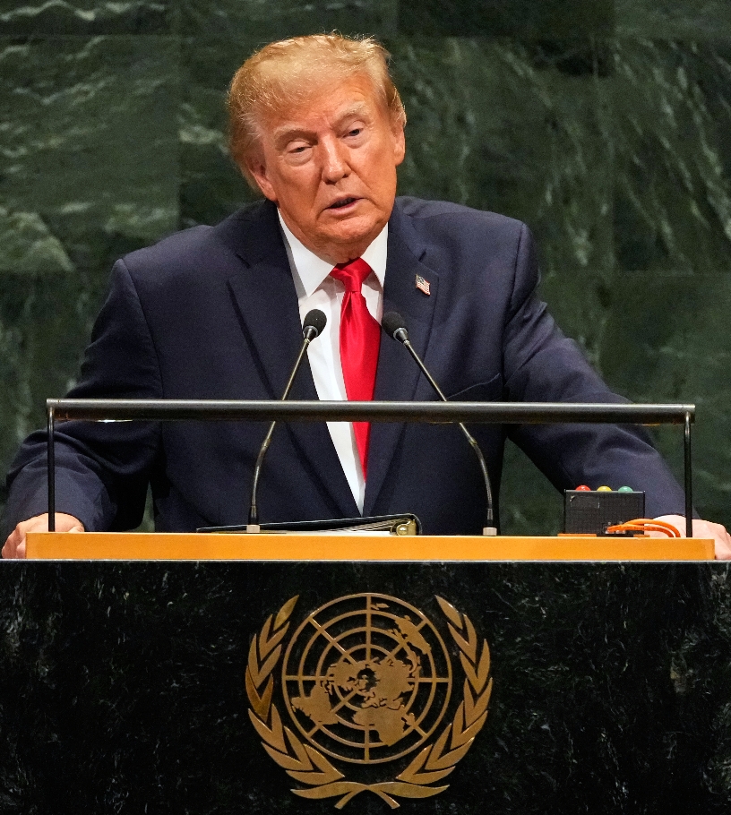 El presidente estadounidense Donald Trump habla en la ONU.