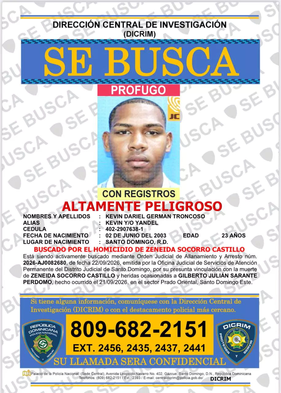 Cartel de búsqueda de la Policía Nacional y la DICRIM con el retrato del sospechoso de la agresión mortal a Julián Oro Duro y su esposa
