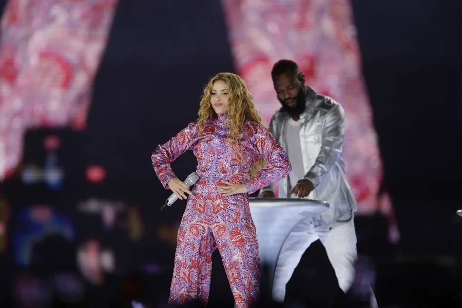 La cantante Shakira durante el primero de sus conciertos ofrecidos en el Parque Macondo del Campus de Música Iberdrola, en Madrid