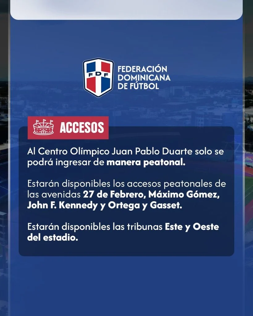El Centro Olímpico será exclusivamente peatonal para el duelo RD vs. Haití