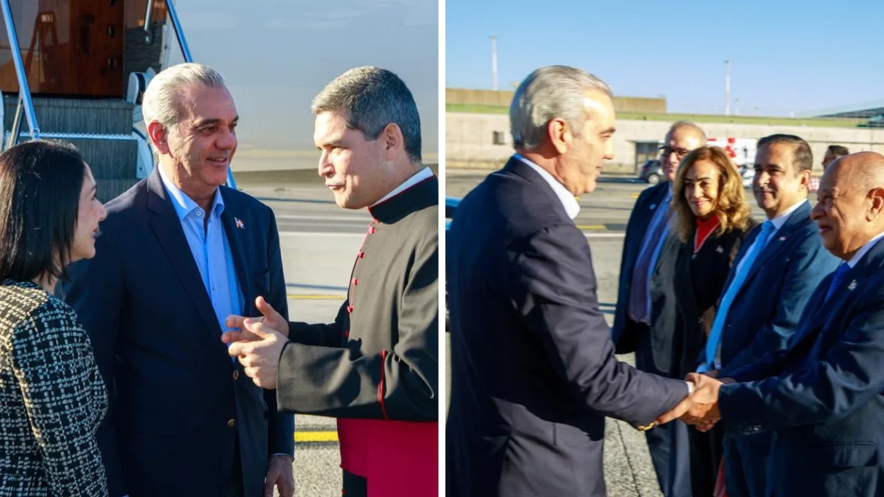 Luis Abinader es recibido en Roma al llegar para su agenda con el Papa León XIV y el Foro Mundial de la Alimentación