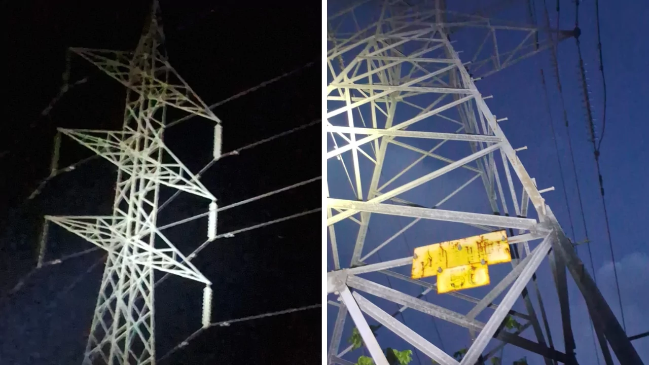 Torres de transmisión eléctrica inspeccionadas por ETED durante avería en línea Navarrete-Imbert